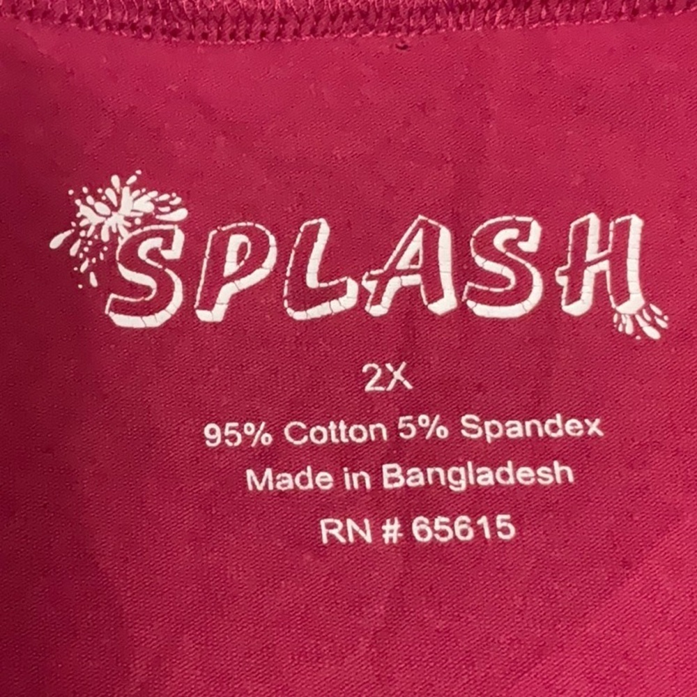 Splash Red Ruched Short Sleeve Tee - Picture 5 of 7
